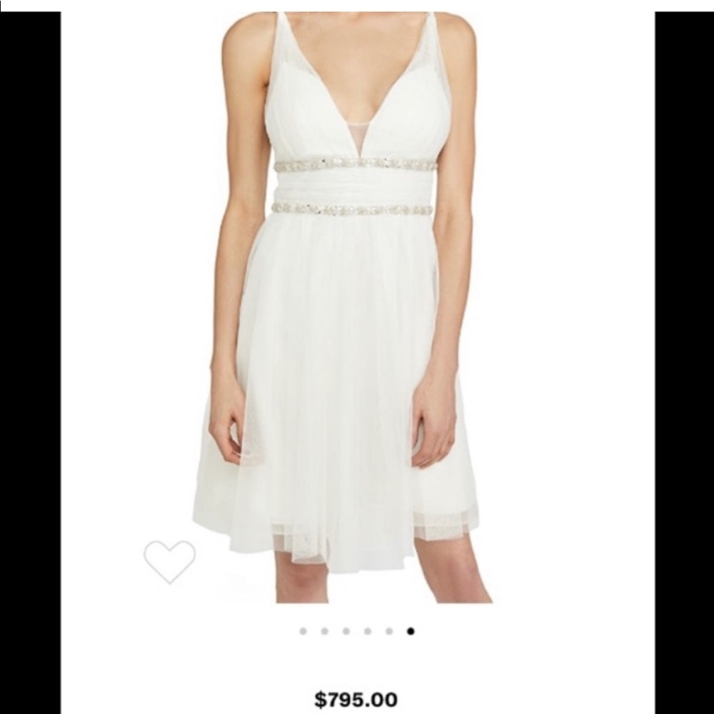 COPY - Marchesa Notte White Jeweled Beaded Babydoll Mesh Tulle Dress New With T…